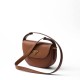 Prada Arqué Leather Shoulder Bag with Flap - Cognac