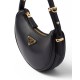 Prada Arqué Leather Mini Shoulder Bag - Black