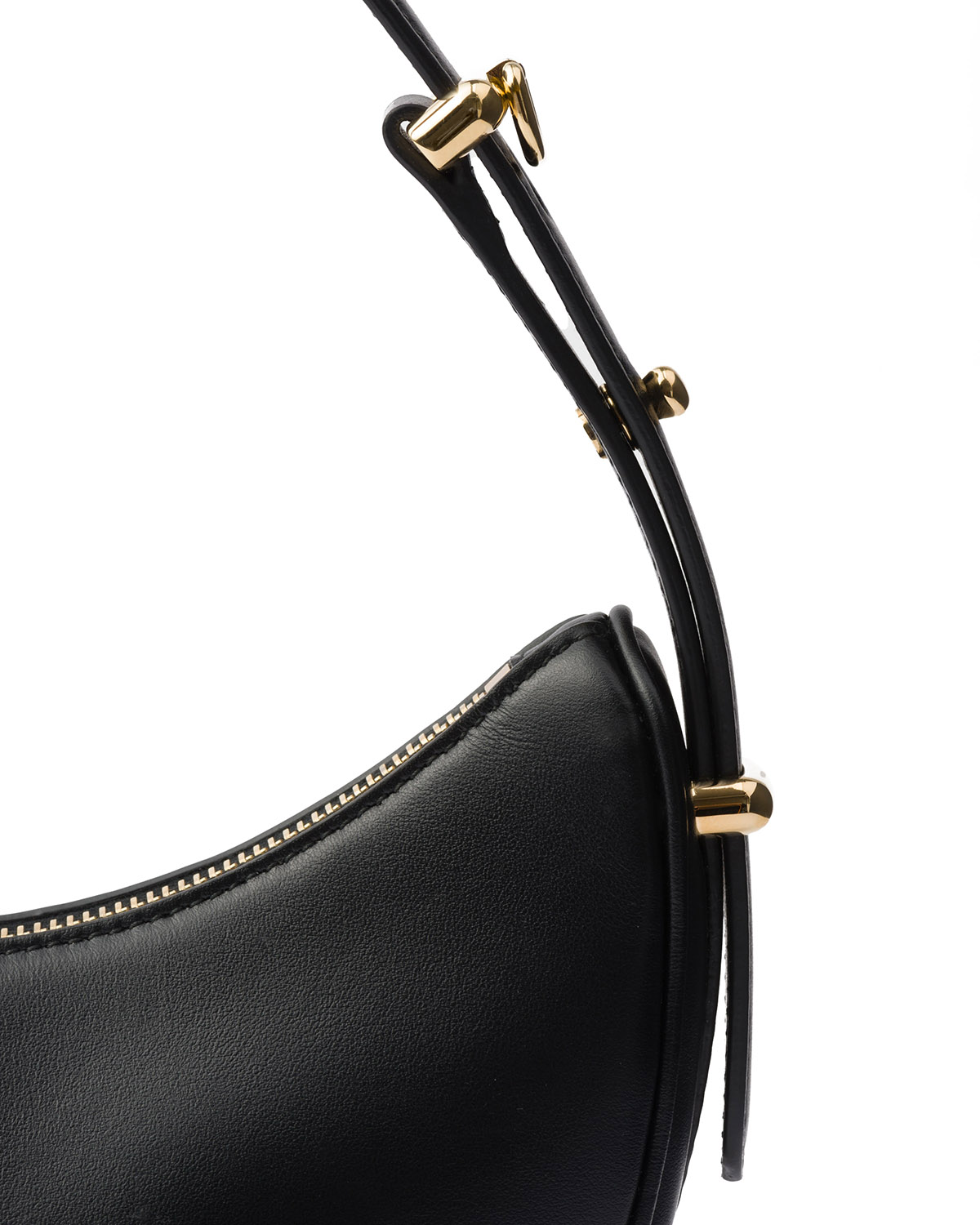 Prada Arqué Small Leather Shoulder Bag - Black