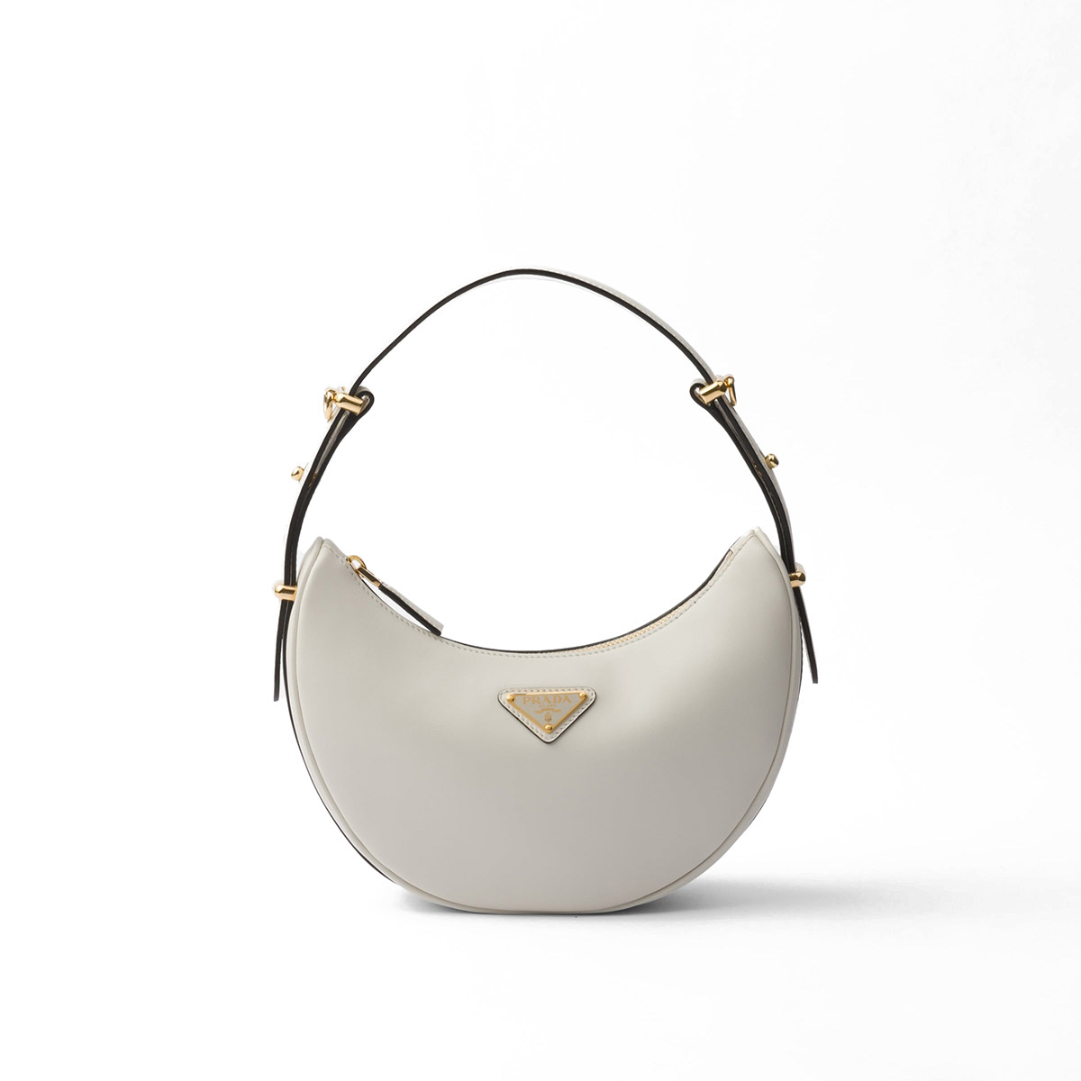 Prada Arqué Small Leather Shoulder Bag - White