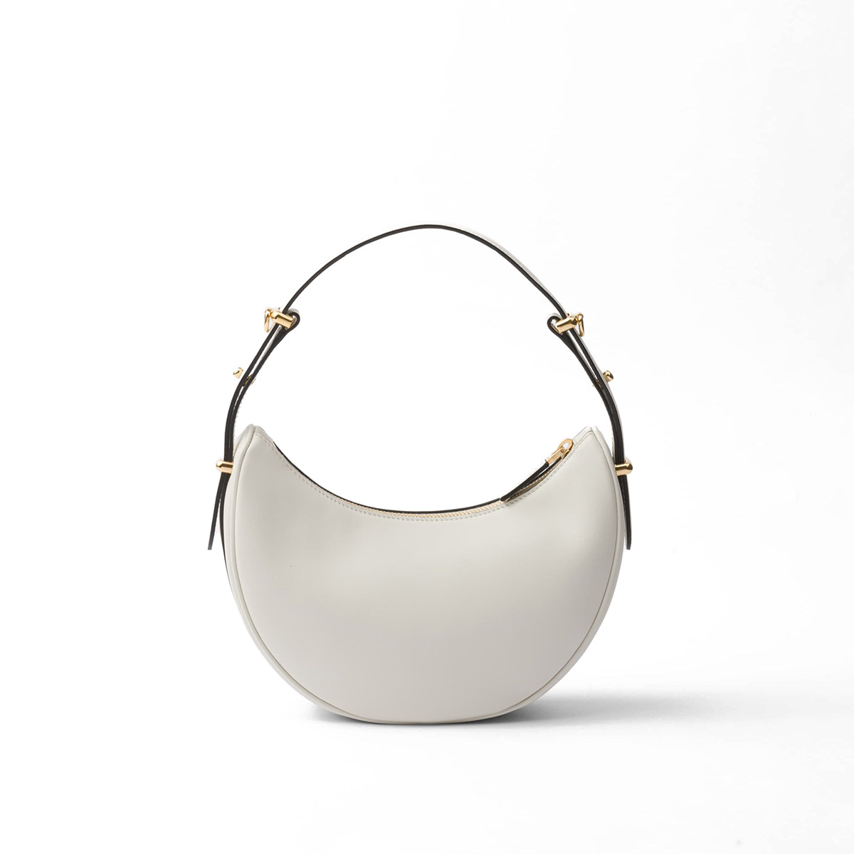 Prada Arqué Small Leather Shoulder Bag - White