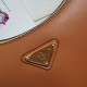 Prada Arqué Small Leather Shoulder Bag - Cognac