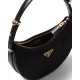 Prada Arqué Small Re-Nylon and Brushed Leather Shoulder Bag - Black