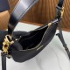 Prada Arqué Small Re-Nylon and Brushed Leather Shoulder Bag - Black