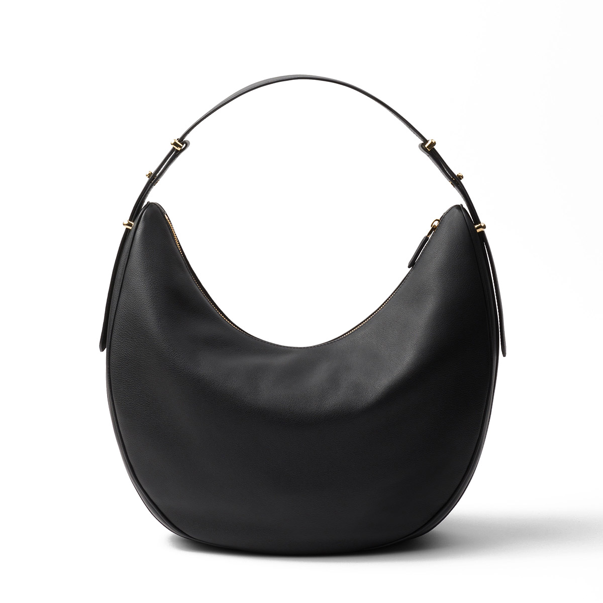 Prada Arqué Large Leather Shoulder Bag - Black