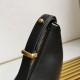 Prada Arqué Large Leather Shoulder Bag - Black