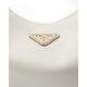 Prada Arqué Large Leather Shoulder Bag - White