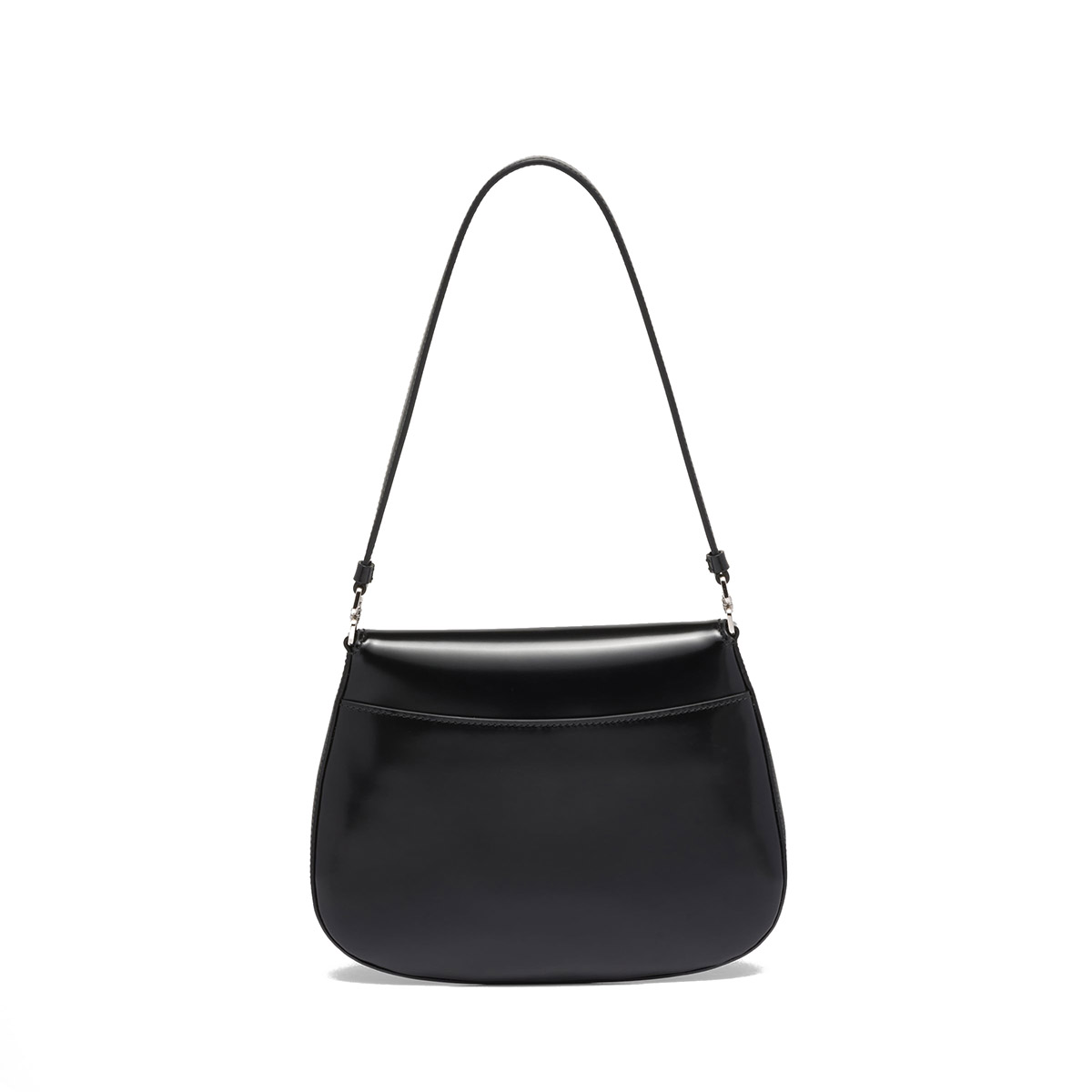 Prada Cleo Mini Leather Shoulder Bag with Flap - Black