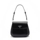 Prada Cleo Medium Leather Shoulder Bag with Flap - Black