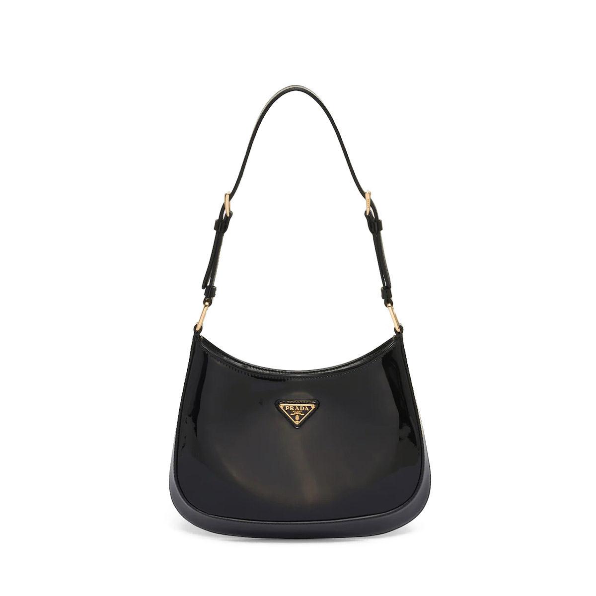 Prada Cleo Patent Leather Shoulder Bag - Black