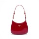 Prada Cleo Patent Leather Shoulder Bag - Cherry Red