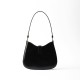 Prada Cleo Leather Shoulder Bag with Clasp Closure - Black