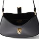 Prada Cleo Leather Shoulder Bag with Clasp Closure - Black