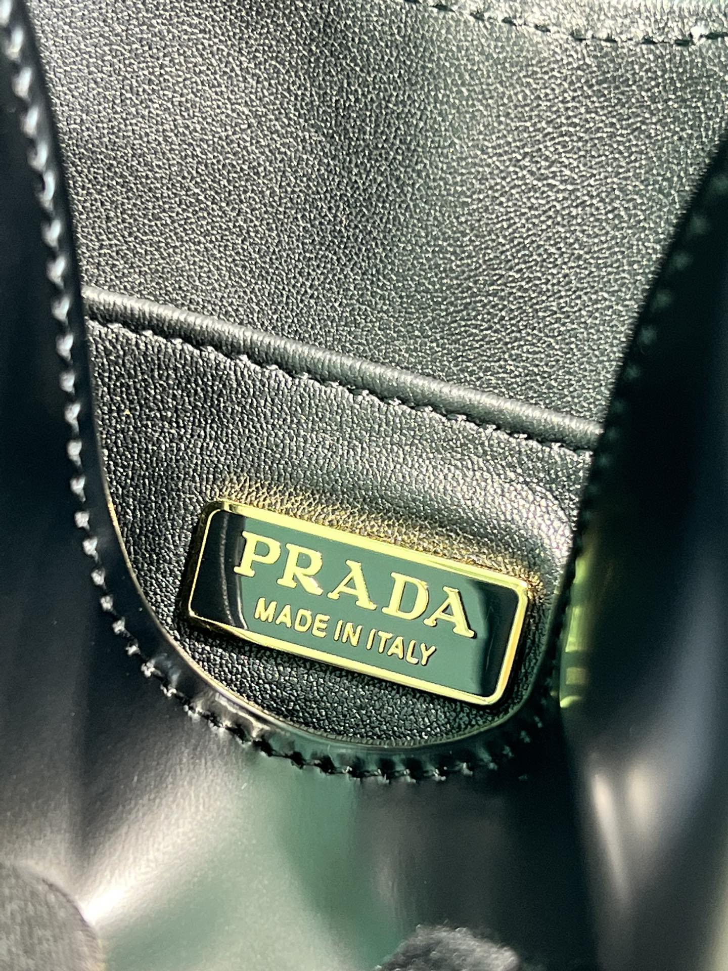 Prada Cleo Leather Shoulder Bag with Clasp Closure - Black