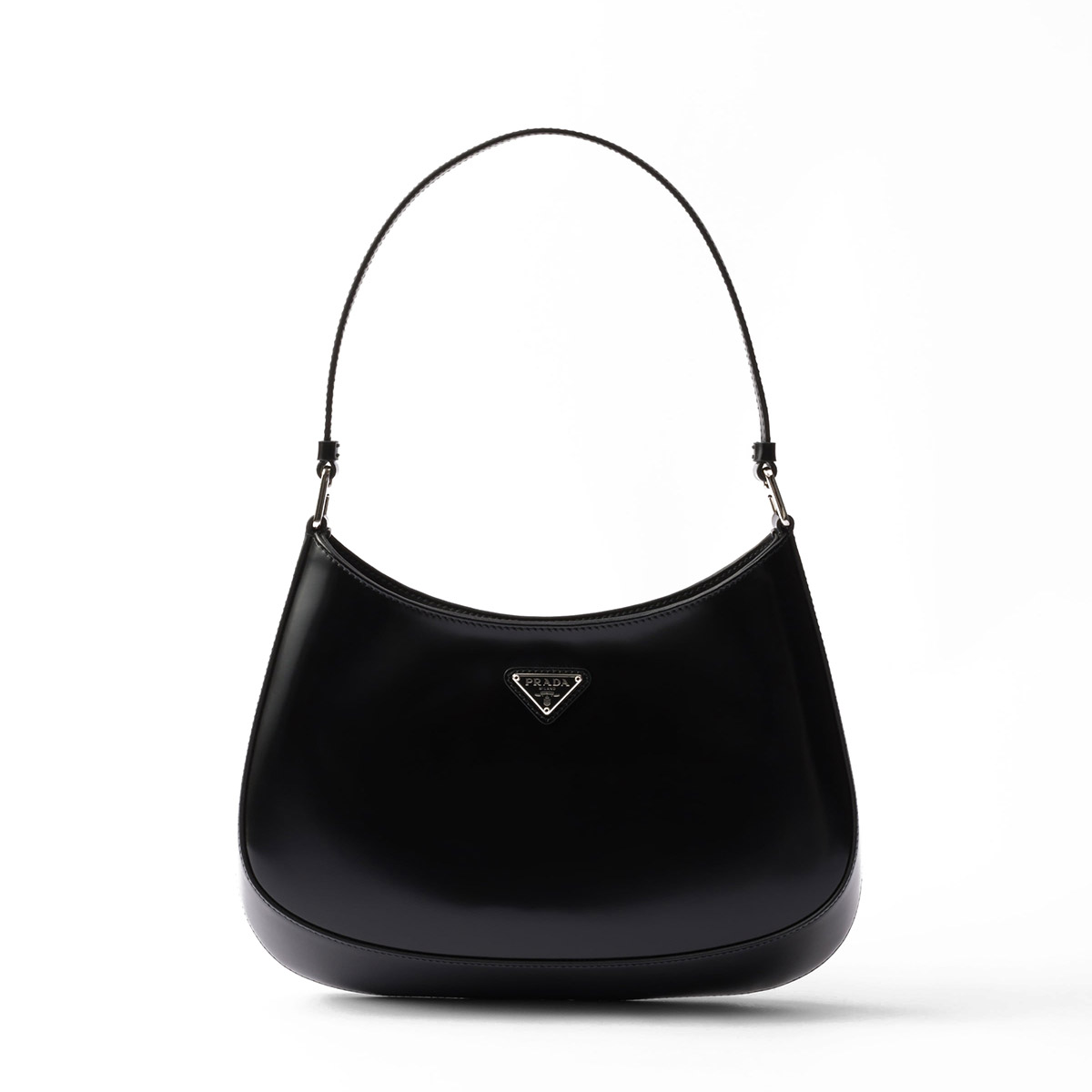 Prada Cleo Leather Shoulder Bag - Black