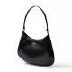 Prada Cleo Leather Shoulder Bag - Black