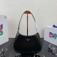 Prada Cleo Leather Shoulder Bag - Black