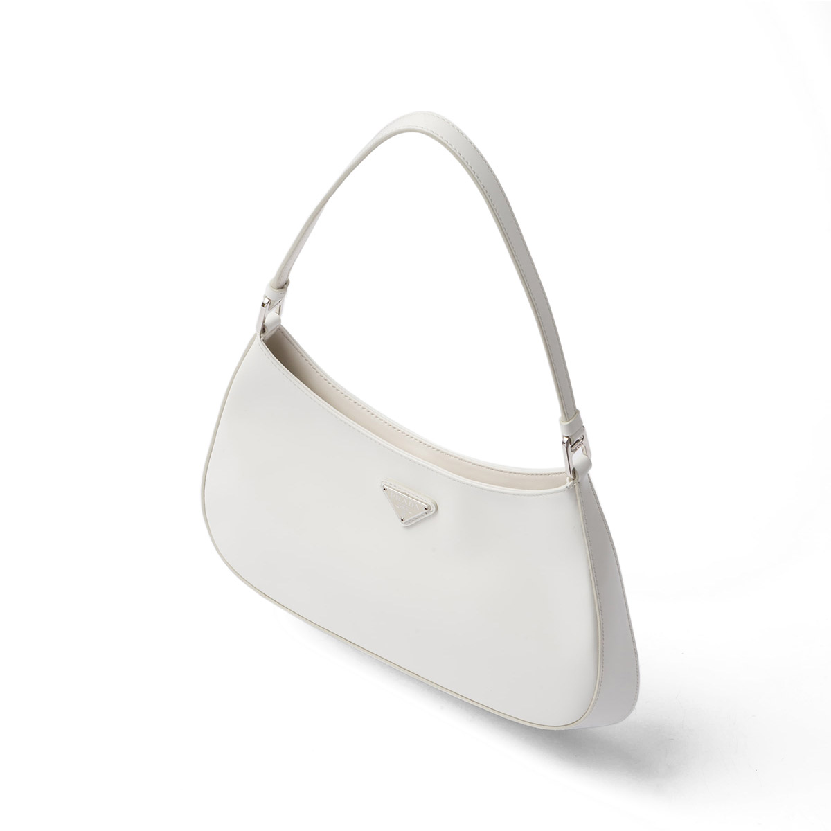 Prada Cleo Leather Shoulder Bag - White