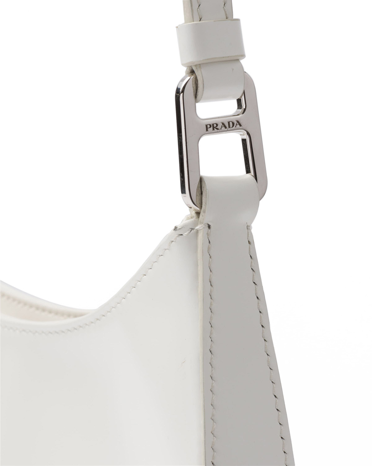 Prada Cleo Leather Shoulder Bag - White