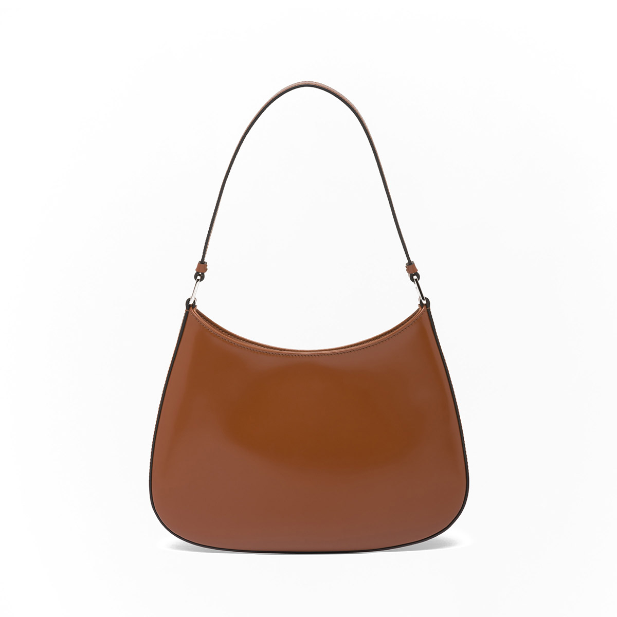 Prada Cleo Leather Shoulder Bag - Cognac