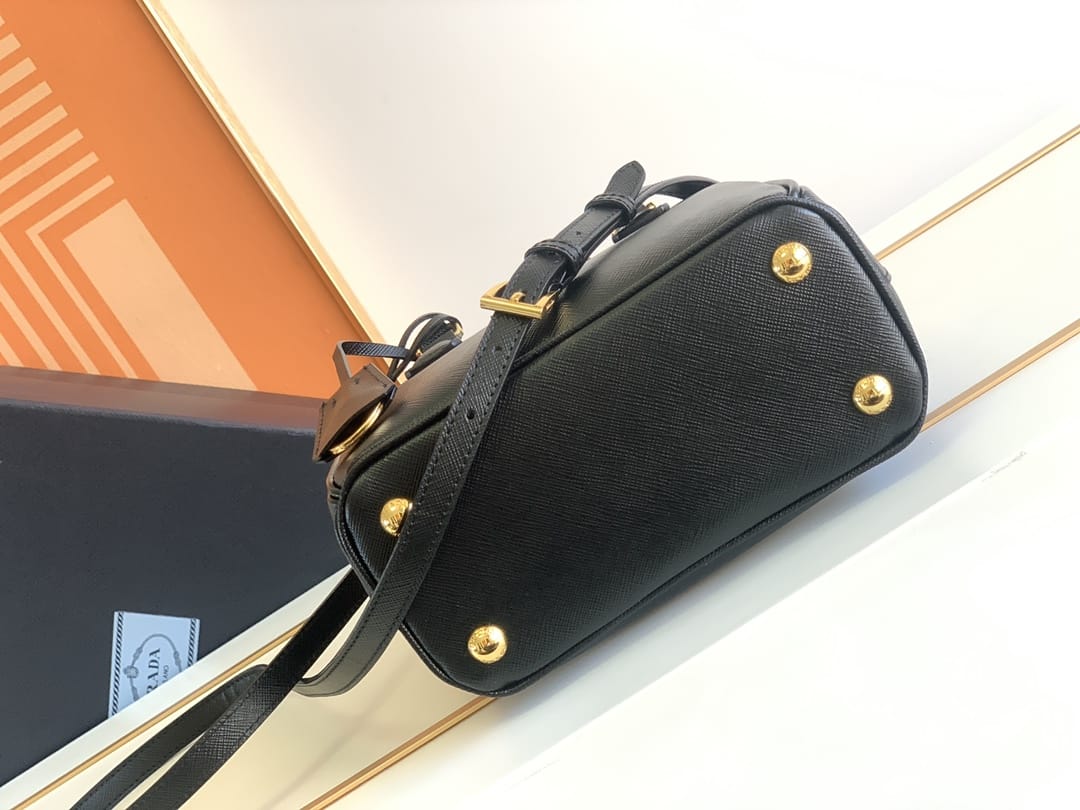 Prada Galleria Mini Saffiano Leather Bag - Black