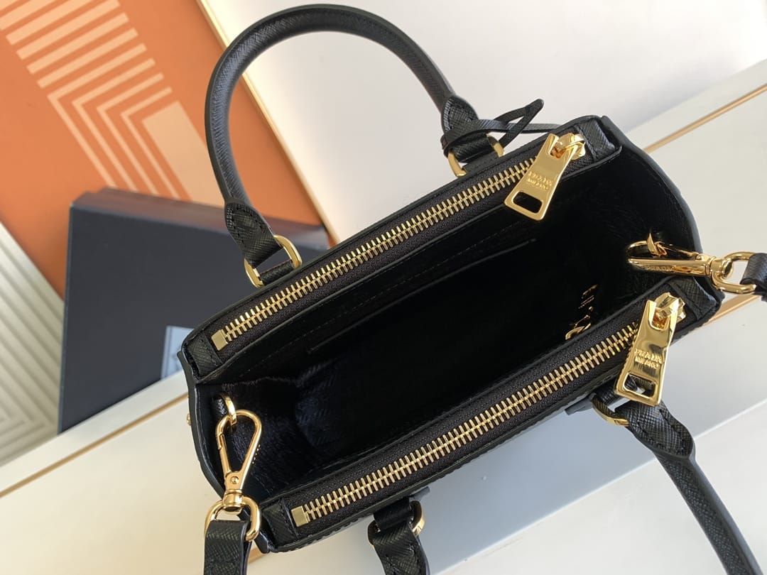 Prada Galleria Mini Saffiano Leather Bag - Black