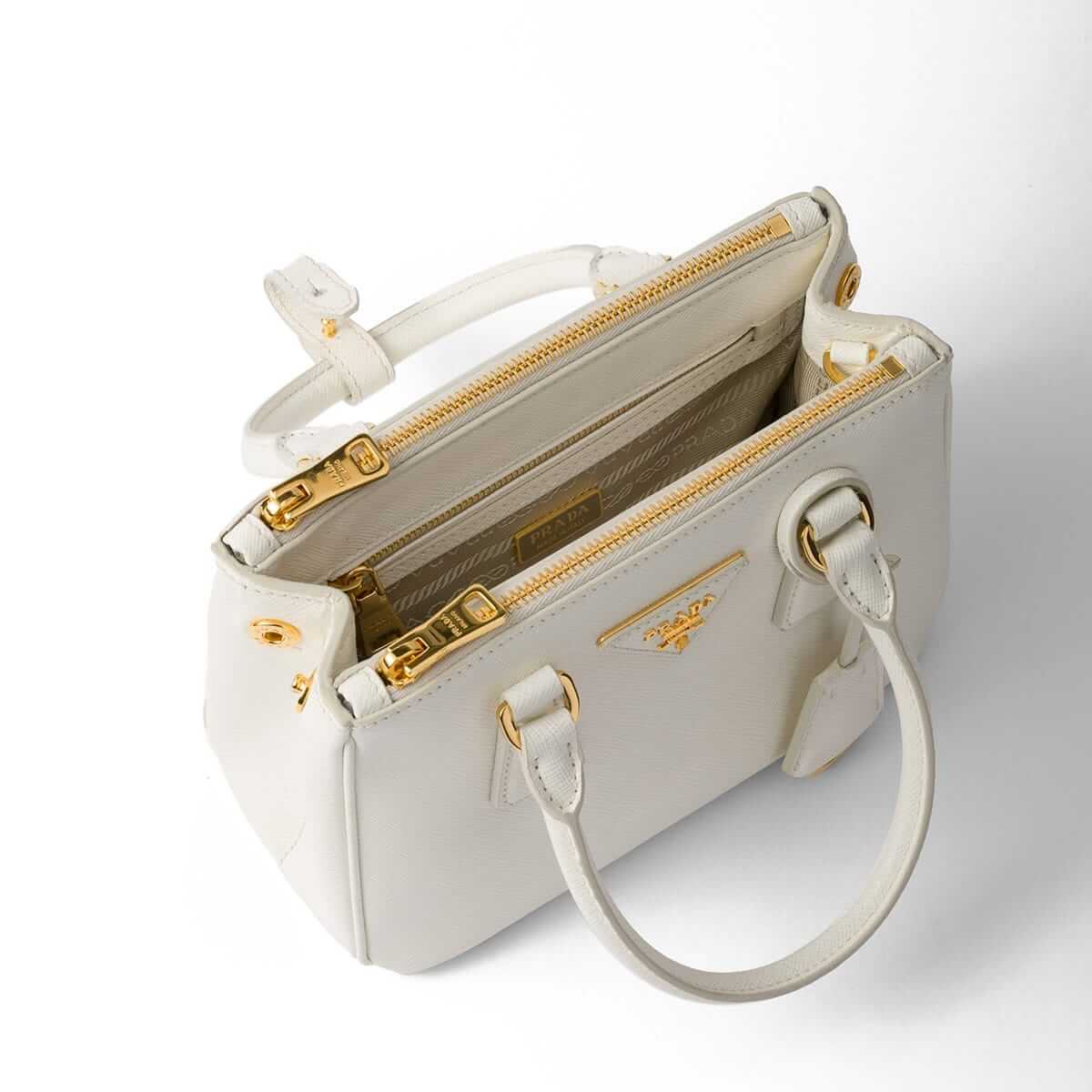 Prada Galleria Mini Saffiano Leather Bag - White