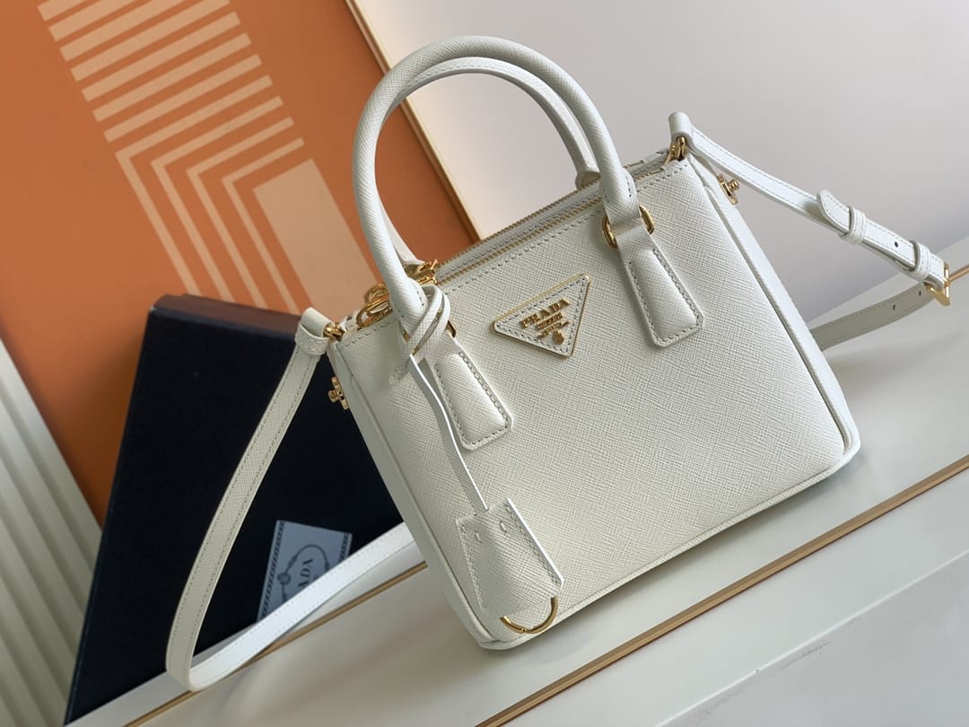 Prada Galleria Mini Saffiano Leather Bag - White