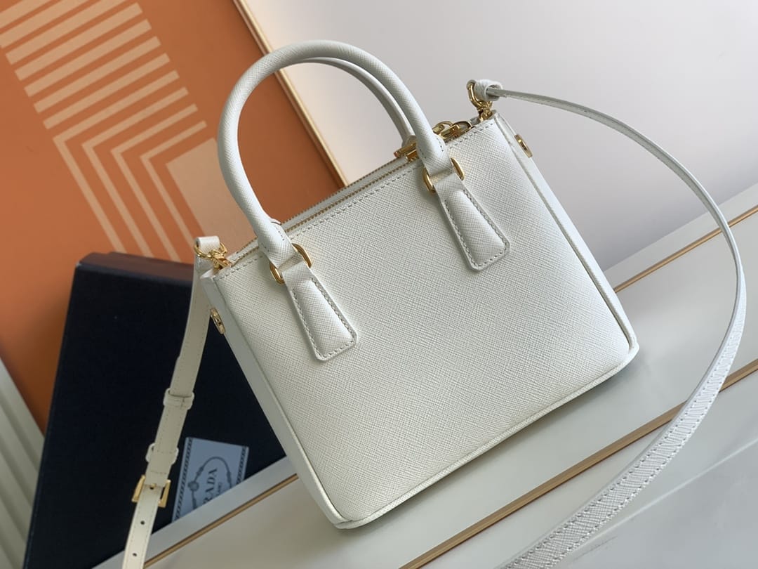 Prada Galleria Mini Saffiano Leather Bag - White