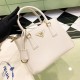 Prada Galleria Small Saffiano Leather Bag - White