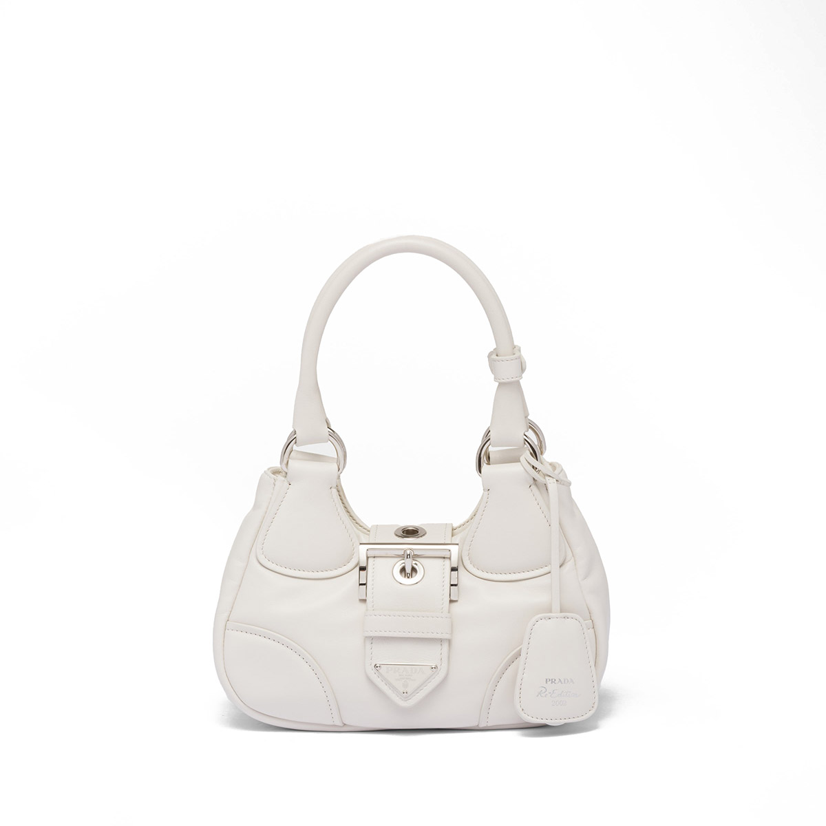 Prada Moon Padded Nappa Leather Bag - White