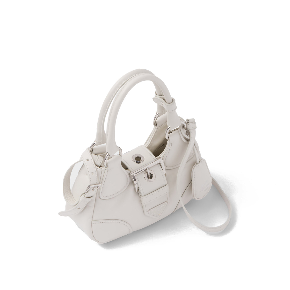 Prada Moon Padded Nappa Leather Bag - White