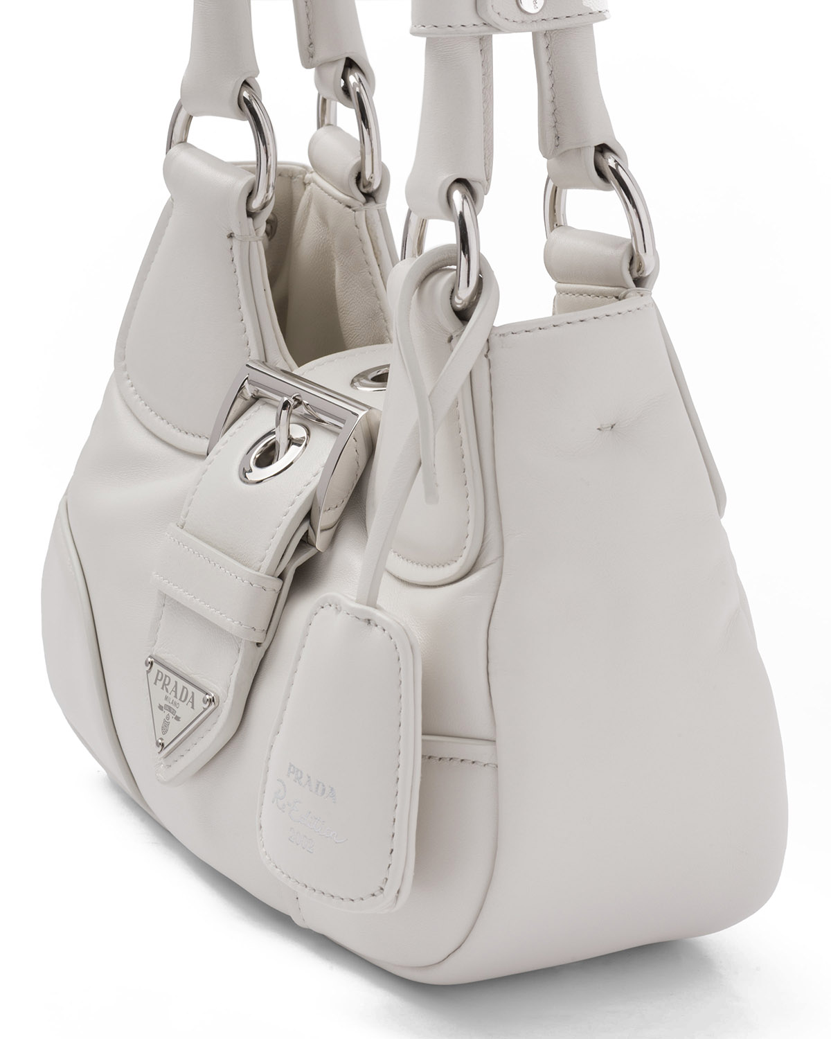 Prada Moon Padded Nappa Leather Bag - White