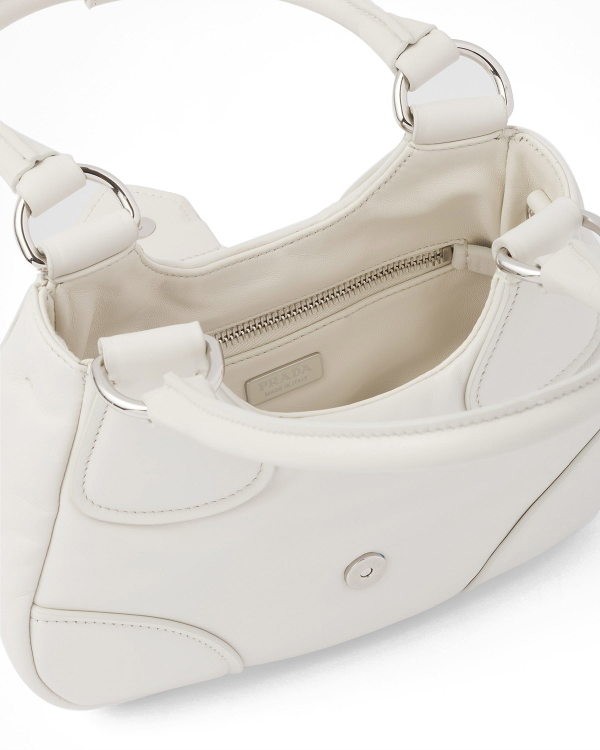 Prada Moon Padded Nappa Leather Bag - White