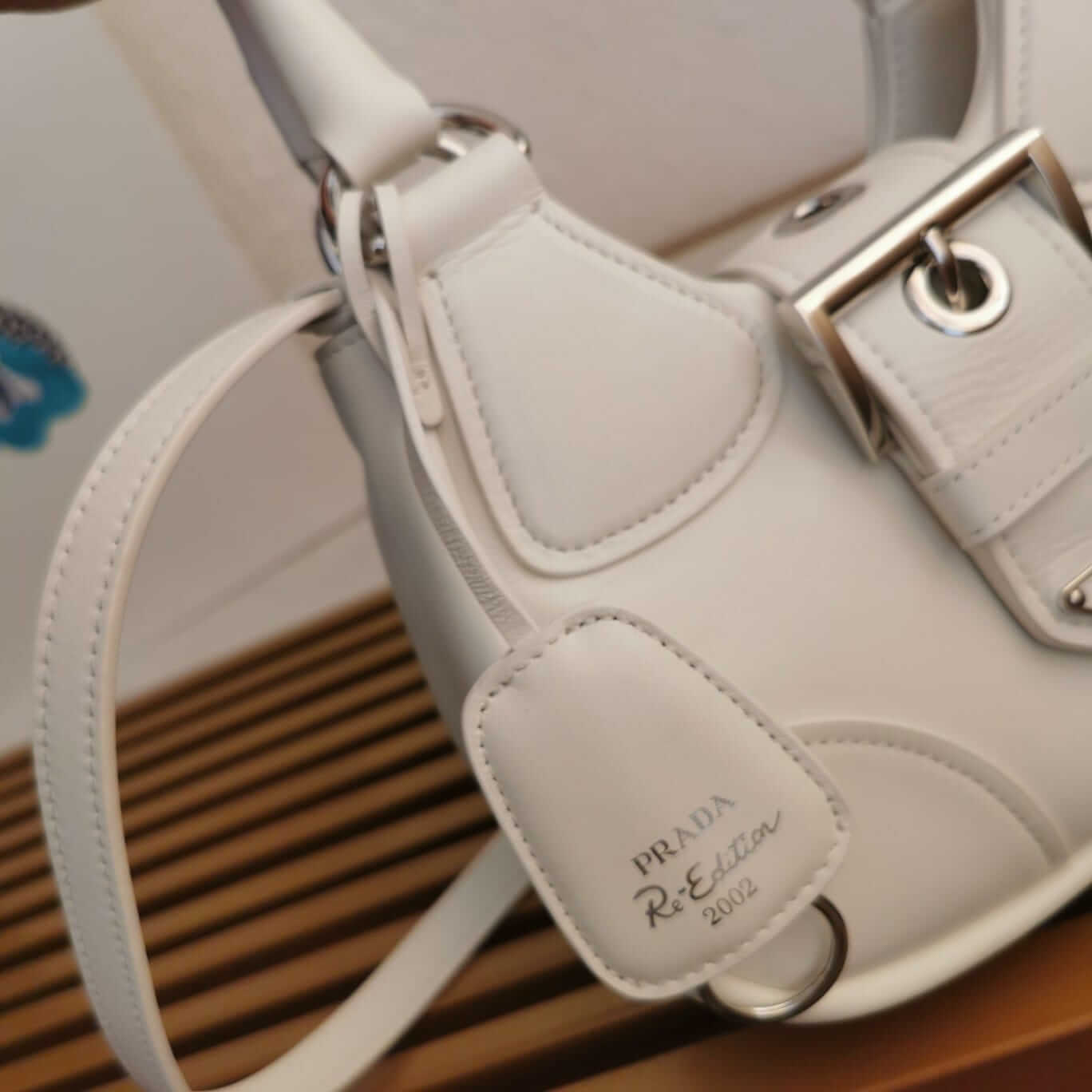 Prada Moon Padded Nappa Leather Bag - White