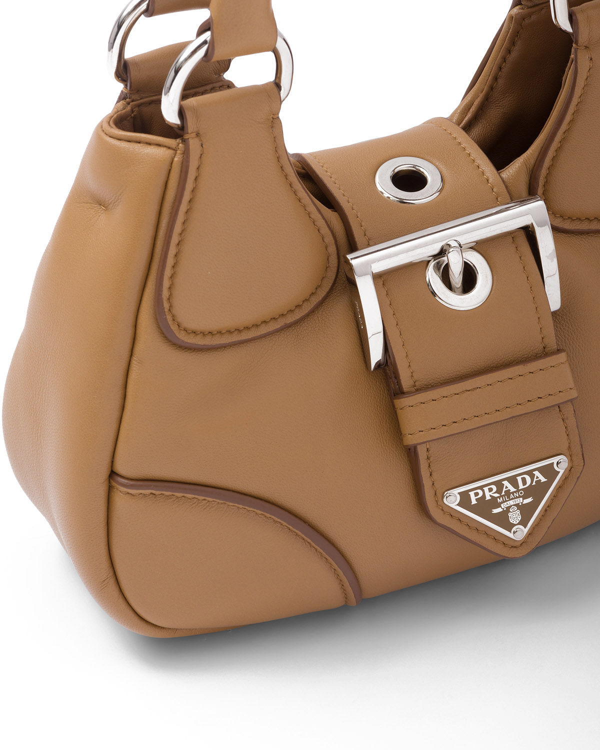 Prada Moon Padded Nappa Leather Bag - Caramel