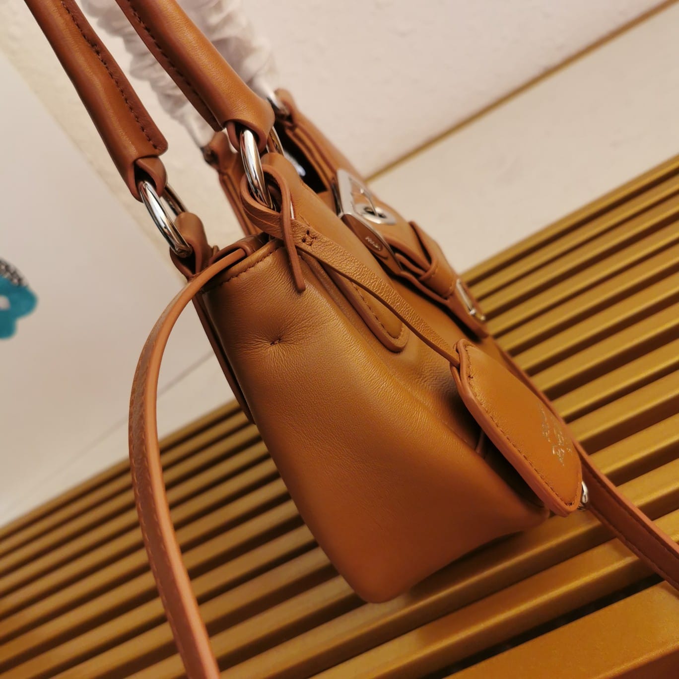 Prada Moon Padded Nappa Leather Bag - Caramel