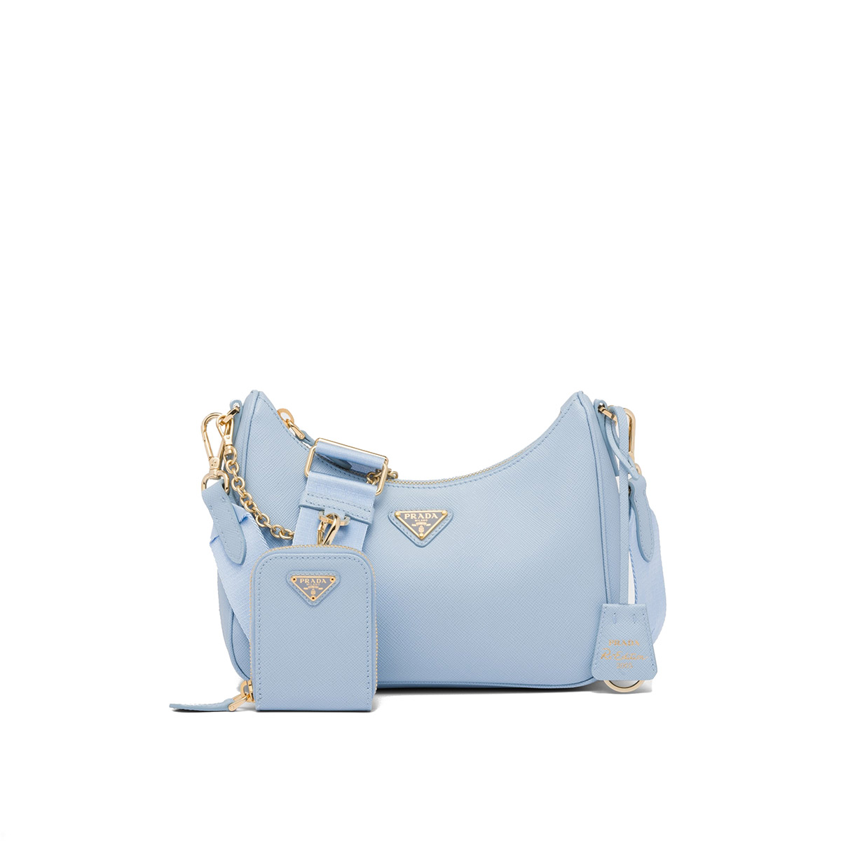 Prada Re-Edition 2005 Saffiano Leather Shoulder Bag - Pale Blue