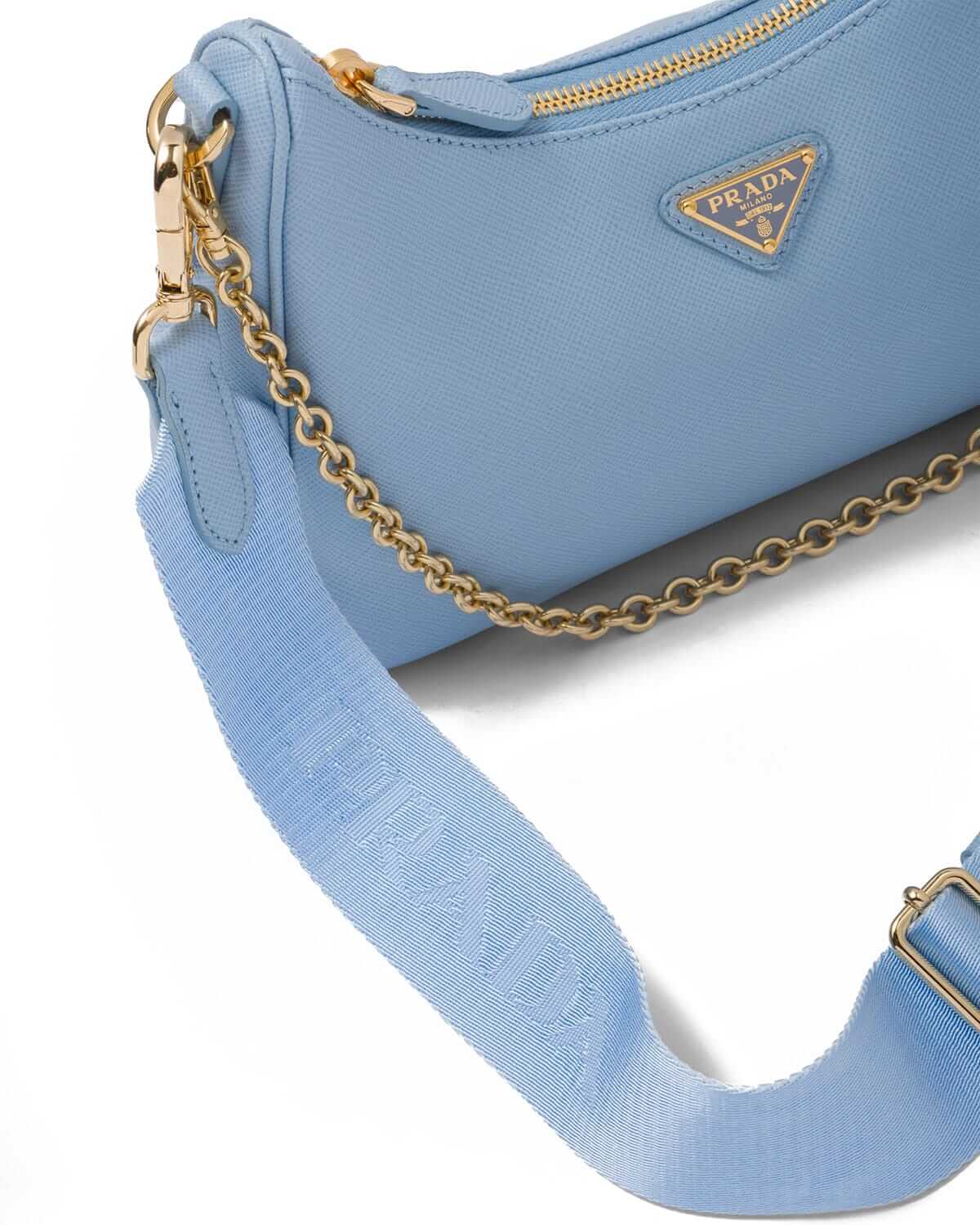 Prada Re-Edition 2005 Saffiano Leather Shoulder Bag - Pale Blue