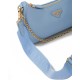 Prada Re-Edition 2005 Saffiano Leather Shoulder Bag - Pale Blue