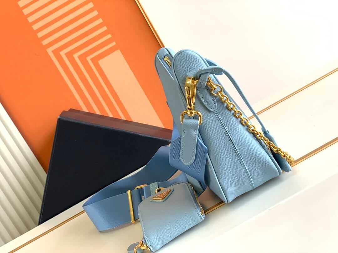 Prada Re-Edition 2005 Saffiano Leather Shoulder Bag - Pale Blue