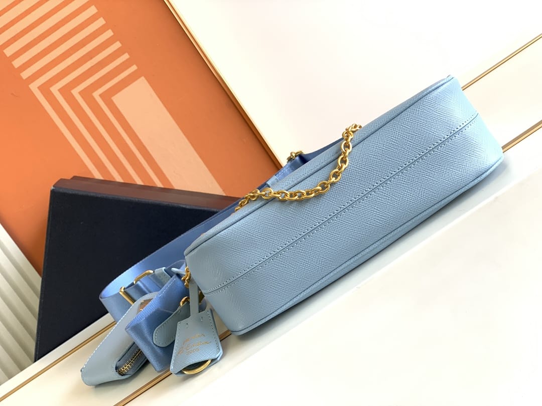 Prada Re-Edition 2005 Saffiano Leather Shoulder Bag - Pale Blue