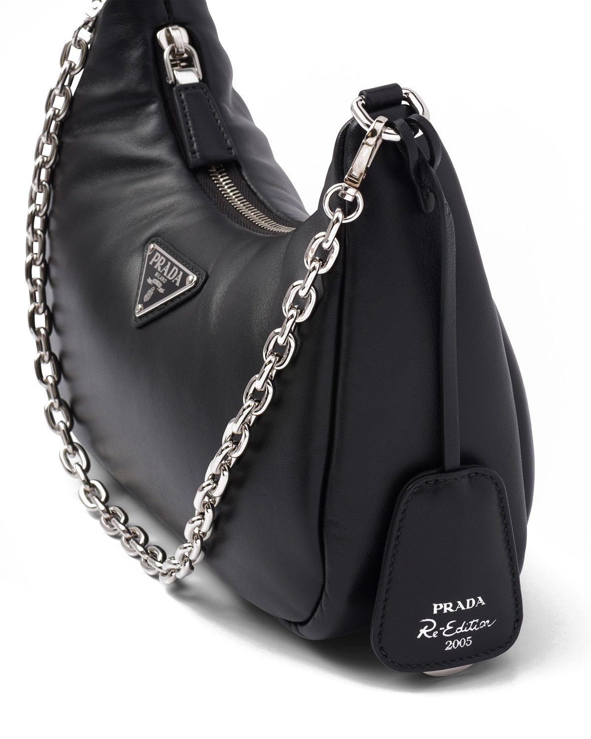 Prada Re-Edition 2005 Padded Nappa Leather Shoulder Bag - Black