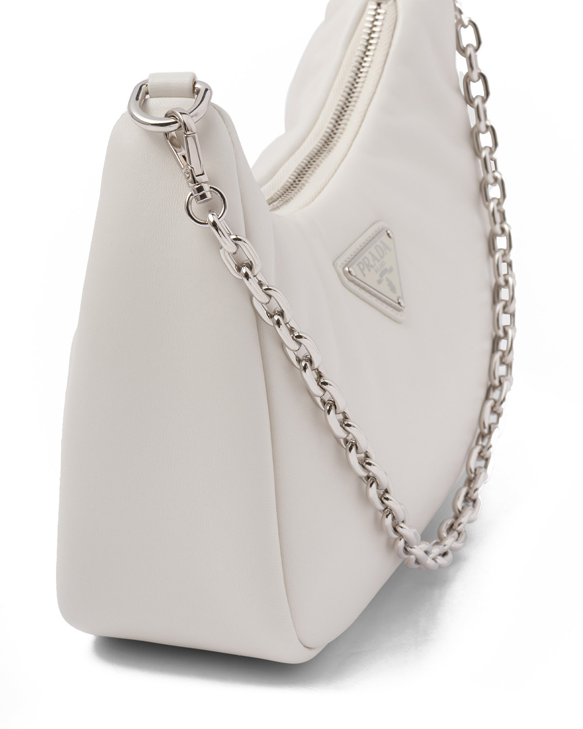 Prada Re-Edition 2005 Padded Nappa Leather Shoulder Bag - White