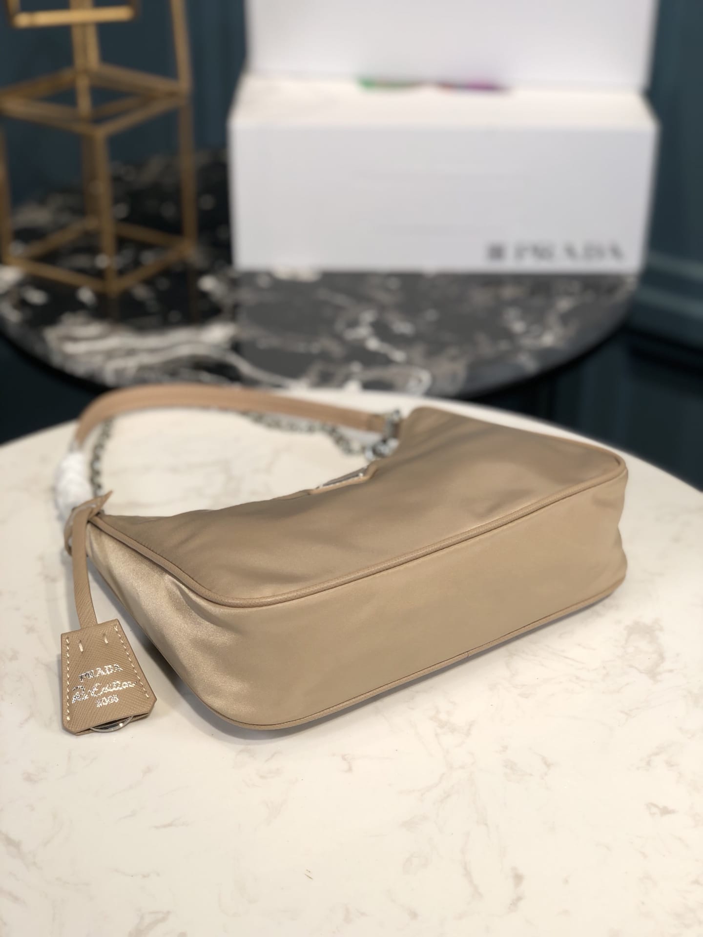 Prada Re-Edition 2005 Re-Nylon and Saffiano Shoulder Bag - Desert Beige