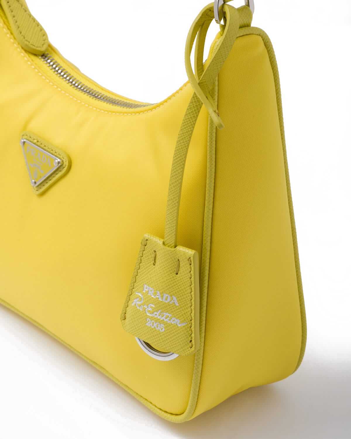 Prada Re-Edition 2005 Re-Nylon and Saffiano Shoulder Bag - Citron Yellow