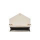 Saint Laurent Cassandre Envelope Chain Wallet In Grain De Poudre Leather - White & Gold