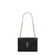 Saint Laurent Envelope Medium Shoulder Bag In Quilted Grain De Poudre Embossed Leather - Black & Gold