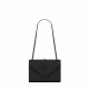 Saint Laurent Envelope Medium Shoulder Bag In Quilted Grain De Poudre Embossed Leather - So Black