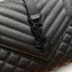 Saint Laurent Envelope Medium Shoulder Bag In Quilted Grain De Poudre Embossed Leather - So Black